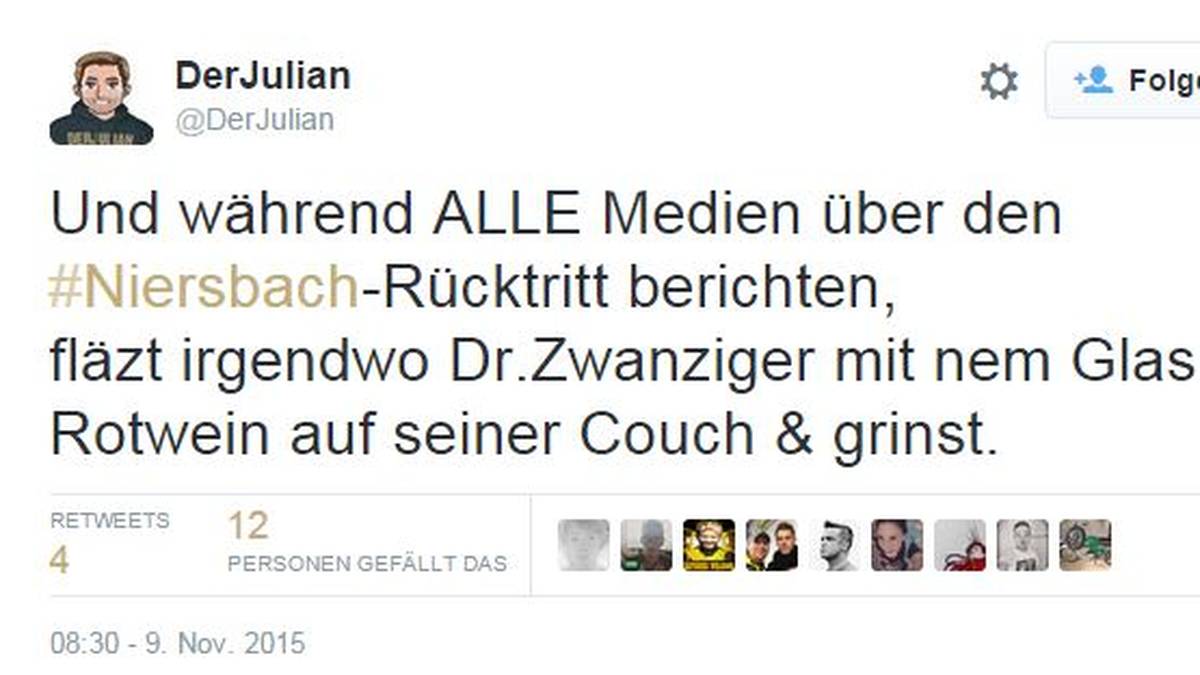 Das aktuelle Befinden von Niersbachs Vorgänger Theo Zwanziger beschäftigt auch andere Nutzer bei Twitter