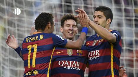 Neymar (l.), Lionel Messi (M.) und Luis Suarez sind die "besten Freunde der Welt"