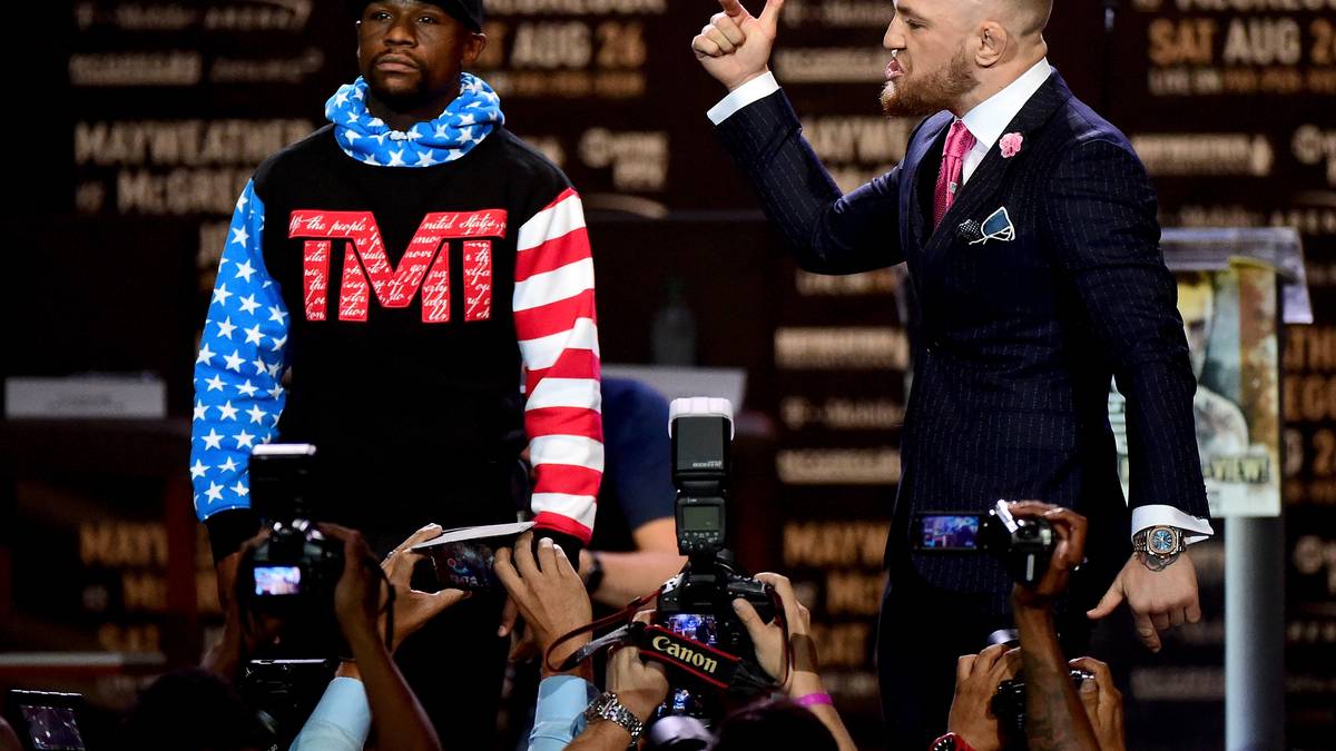 ...wenn sich Box-Weltmeister Mayweather und UFC-Champion McGregor die ersten Verbalattacken liefern