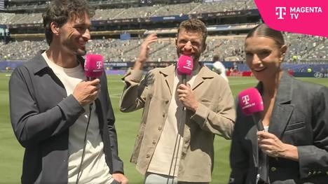 Mats Hummels und Thomas Müller flachsen bei der WM-Übertragung. Auch das in den vergangenen Tagen vielzitierte Wort "noch" fällt erneut. 