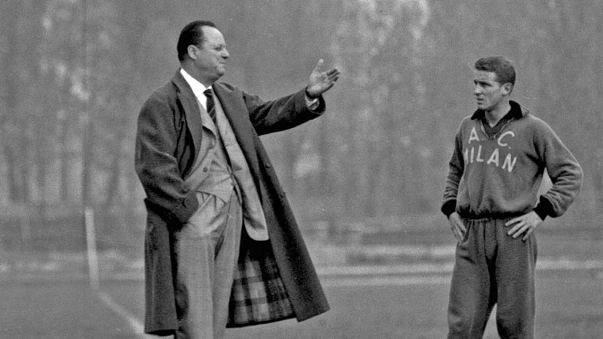 Giovanni Trapattoni ist in Deutschland den meisten nur als weißhaarige Trainerlegende mit legendären Deutschkenntnissen in Erinnerung. Dabei kann er durchaus auch auf eine beachtliche Spielerkarriere zurückblicken. Trappatoni wurde in den 60er Jahren mit dem AC Mailand zweimal italienischer Meister und gewann 1963 und '69 den Europapokal