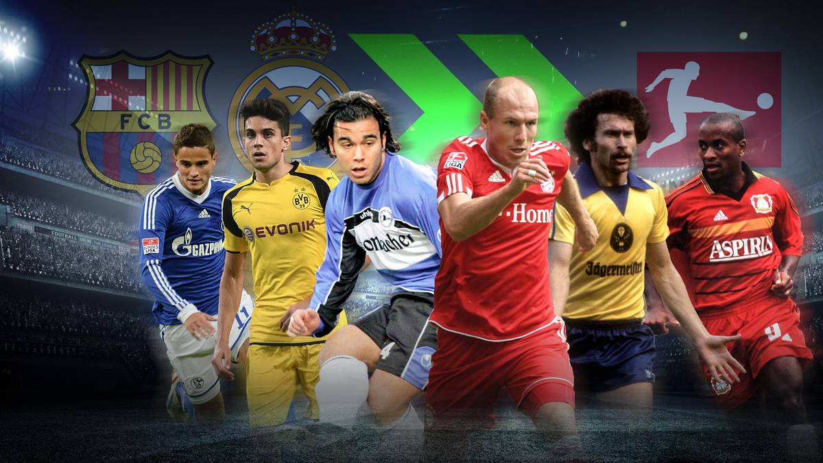 Borussia Dortmund verpflichtet mit Mateu Morey ein Talent des FC Barcelona. Der BVB ist nicht der einzige Bundesligist, der sich bei Spaniens Edelklubs Barca oder Real Madrid bedient. SPORT1 zeigt klangvolle und weniger im Gedächtnis gebliebene Namen