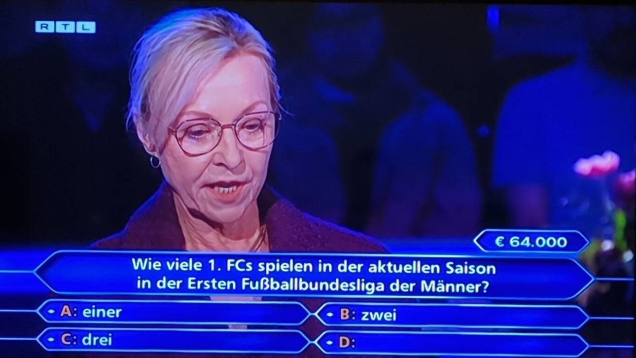 Bei "Wer wird Millionär" wurde eine Fußballfrage gestellt