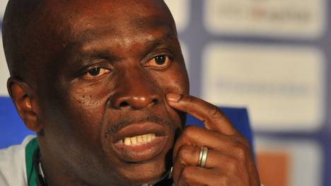 Ivory Coast's coach Francois Zahoui spea