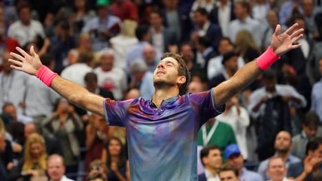 Juan Martin del Potro steht nach dem Sieg gegen Roger Federer im Halbfinale der US Open gegen Rafael Nadal
