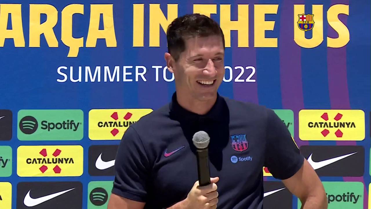 Robert Lewandowski stellt sich bei USA-Reise vom FC Barcelona vor