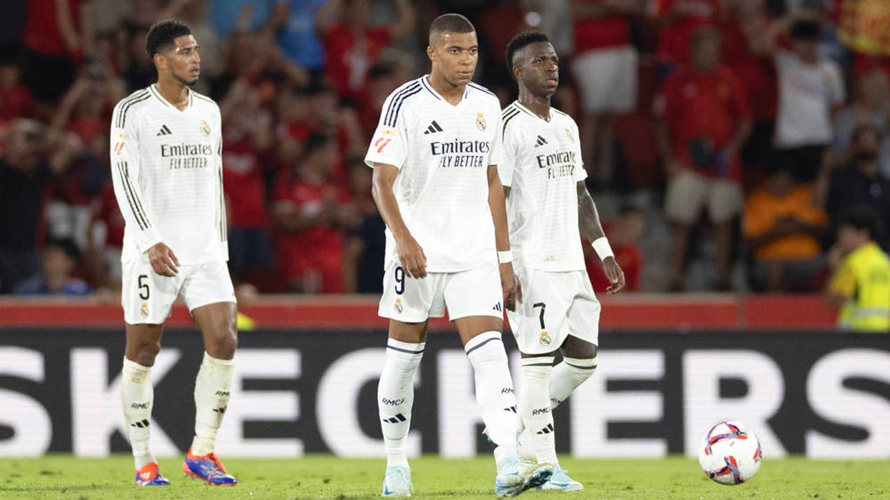 Kylian Mbappé (M.) blieb bei seine LaLiga-Debüt für Real Madrid torlos