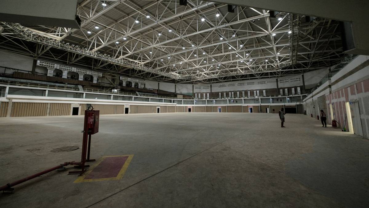 So sieht es in der Carioca Arena 2 aus, wo die Ringer und Judoka ihre Wettbewerbe bestritten