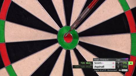 Nathan Aspinall gewinnt den zwölften Spieltag der Premier League of Darts im Finale gegen Michael Smith. Der Bully Boy spielt zwar den Big Fish, kann die Niederlage allerdings nicht mehr verhindern.