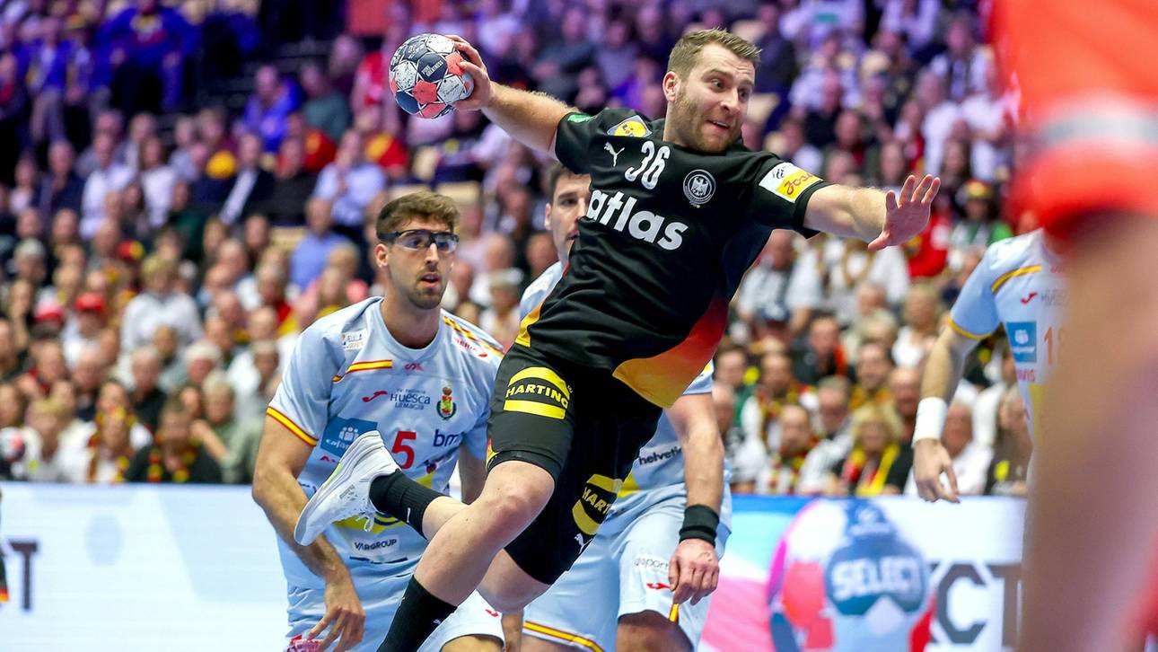 Linksaußen Lukas Mertens bei der Handball-EM