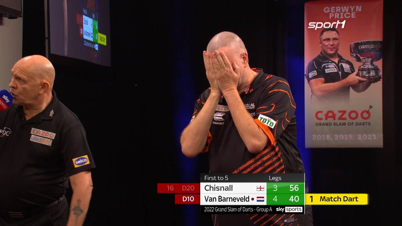 Grand Slam of Darts: Raymond van Barneveld schlägt Dave Chisnall mit 5:3