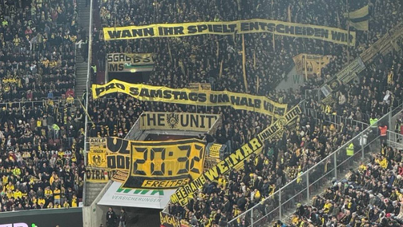 Die BVB-Fans zeigten beim Freitagsspiel in Augsburg klare Kante
