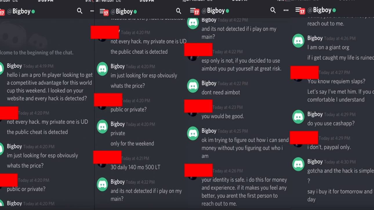 Profispieler benutzt Wallhack im Fortnite Wold Cup