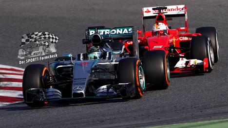 Mercedes und Ferrari bei Testfahrten der Formel 1 in Barcelona