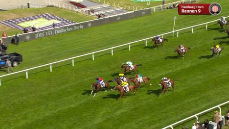 Nicht der große Favorit "Wonderful Moon" unter Andrasch Starke, sondern "In Swoop" mit dem Franzosen Ronan Thomas im Sattel triumphiert beim Deutschen Derby.
