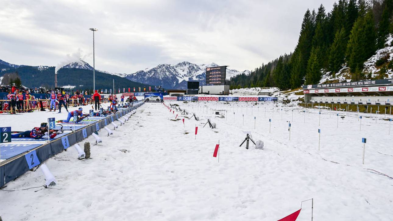 Blick auf die Schießstände in Hochfilzen