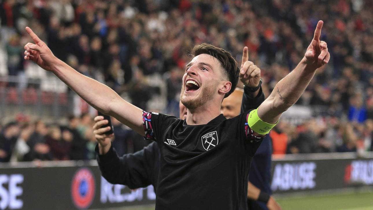 Declan Rice jubelte um den Einzug ins Conference-League-Finale