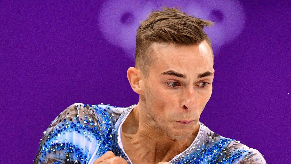 Starten konnten am Montag die Eiskunstläufer in den entscheidenden Tag des Team-Wettbewerbs. Nach Kunst sieht das bei Adam Rippon aus den USA nicht aus, eher nach ziemlich harter Arbeit