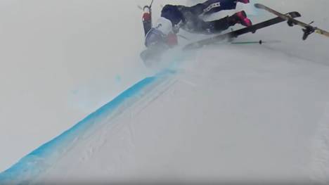 Nick Goepper befindet sich im Ski-Freestyle-Halfpipe-Finale auf Goldkurs. Doch plötzlich der Schock: Ein übler Sturz durchkreuzt die Hoffnung. Doch der US-Amerikaner macht sofort eine Ansage.
