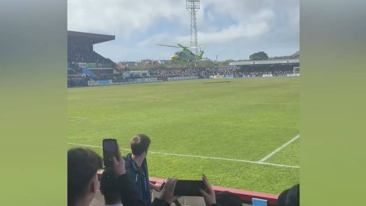 Spielabbruch nach Helikopter-Einsatz im Stadion