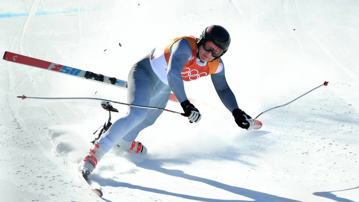 Er verliert auf der eigentlich nicht so schwierigen Abfahrt in Pyeongchang bei Tempo 100 die Kontrolle