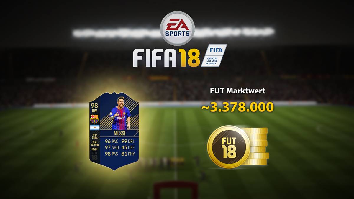 In der Offensive rechts spielt kein Geringerer als Lionel Messi vom FC Barcelona in TOTY-Ausführung