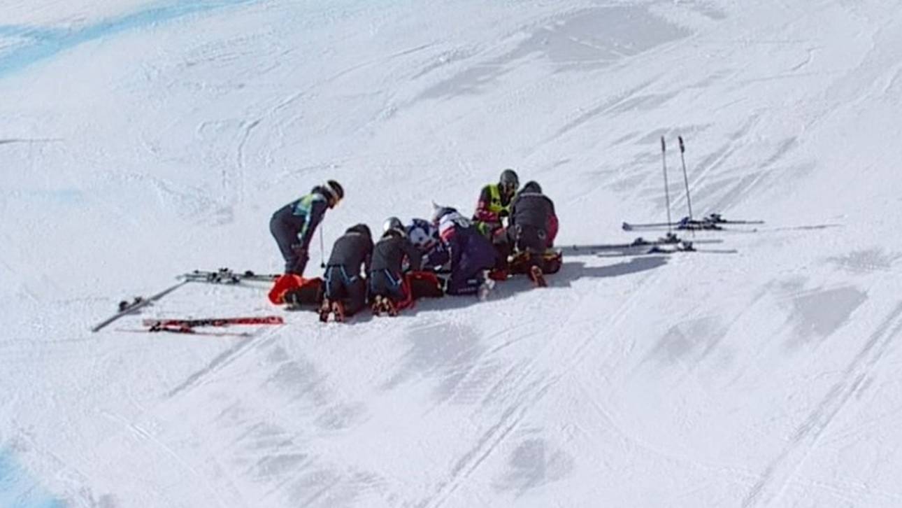 Lindsey Vonn wurde nach ihrem Sturz lange auf der Piste behandelt