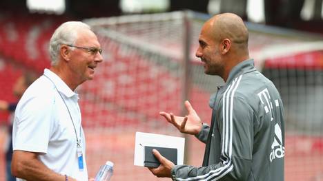 Franz Beckenbauer und Pep Guardiola