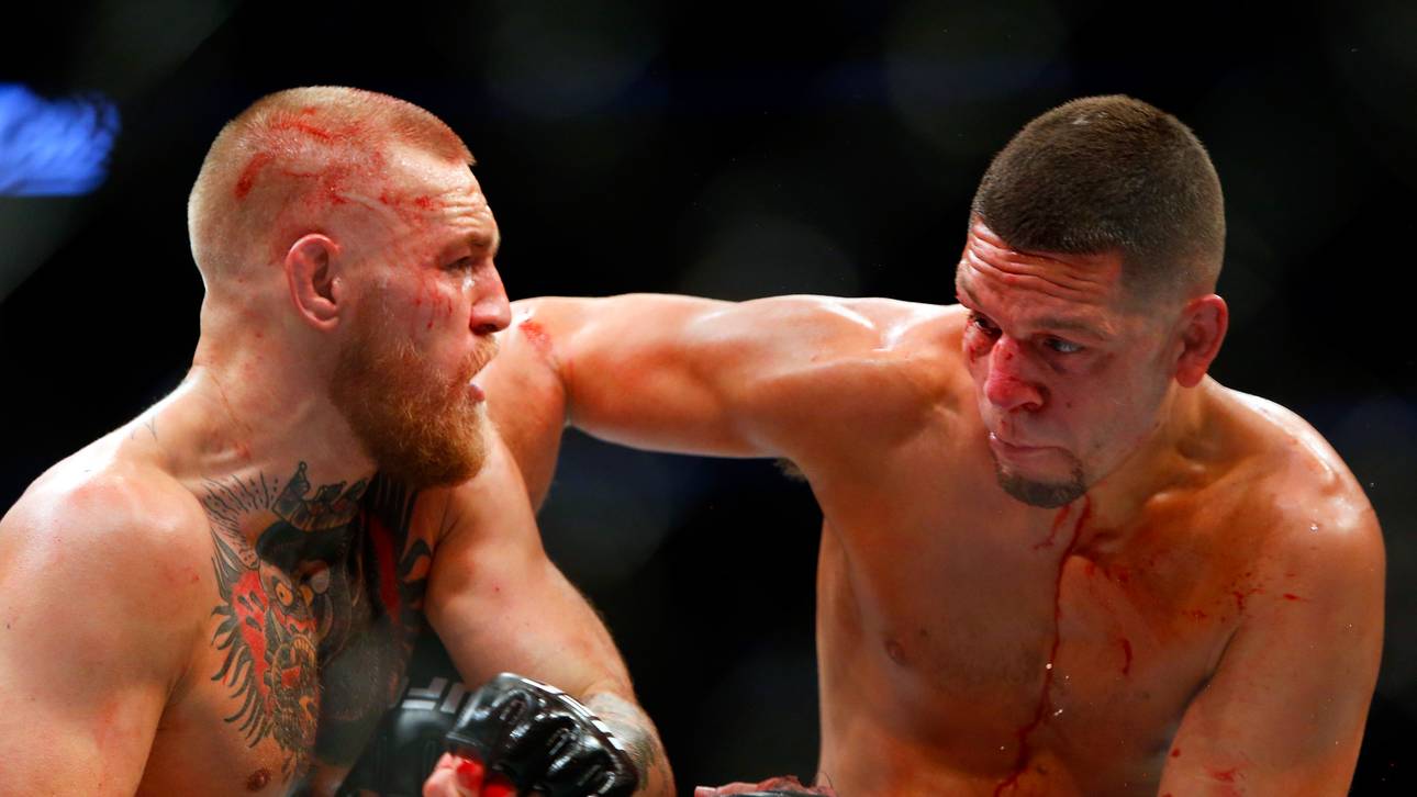 Conor McGregor (l.) gewann den zweiten Fight gegen Nate Diaz