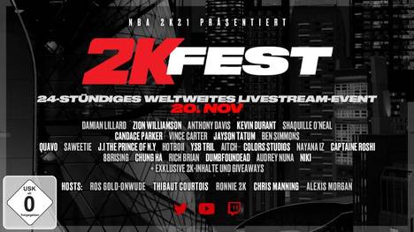 Das 2K-Fest ist ein 24-stündiges Livestream-Event zur Feier der neusten NBA 2K-Generation