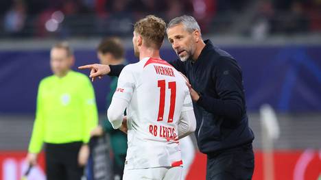 Neben Leon Goretzka wurde auch Timo Werner nicht für die DFB-Elf nominiert. Sein Trainer Marco Rose stützt ihm den Rücken.