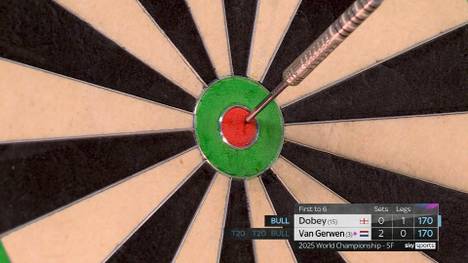 Chris Dobey ist im Halbfinale der Darts-WM gegen Michael van Gerwen weitgehend chancenlos - setzt aber zumindest noch ein dickes Ausrufezeichen.