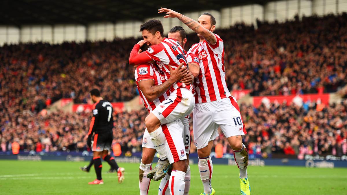 Der Jubel bei Stoke ist dementsprechend groß - United kommt in Halbzeit eins kaum aus der ersten Hälfte