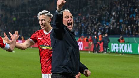 Freiburg-Trainer Christian Streich jubelte über den Sieg in Bochum