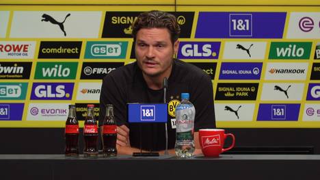 Neben den Langzeitverletzten muss Edin Terzic beim Auswärtsspiel in Köln auch auf Marco Reus, Giovanni Reyna und Gregor Kobel verzichten, wie er auf der Pressekonferenz verrät. 