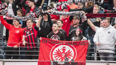 Eintracht Frankfurt Fans Watch The Bundesliga Playoff Match