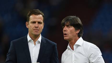 Oliver Bierhoff (l.) und Bundestrainer Joachim Löw