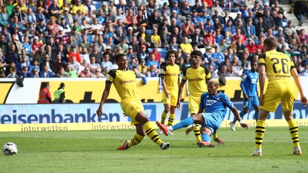 Joelinton (M.) erzielte gegen den BVB das 1:0 für die TSG Hoffenheim