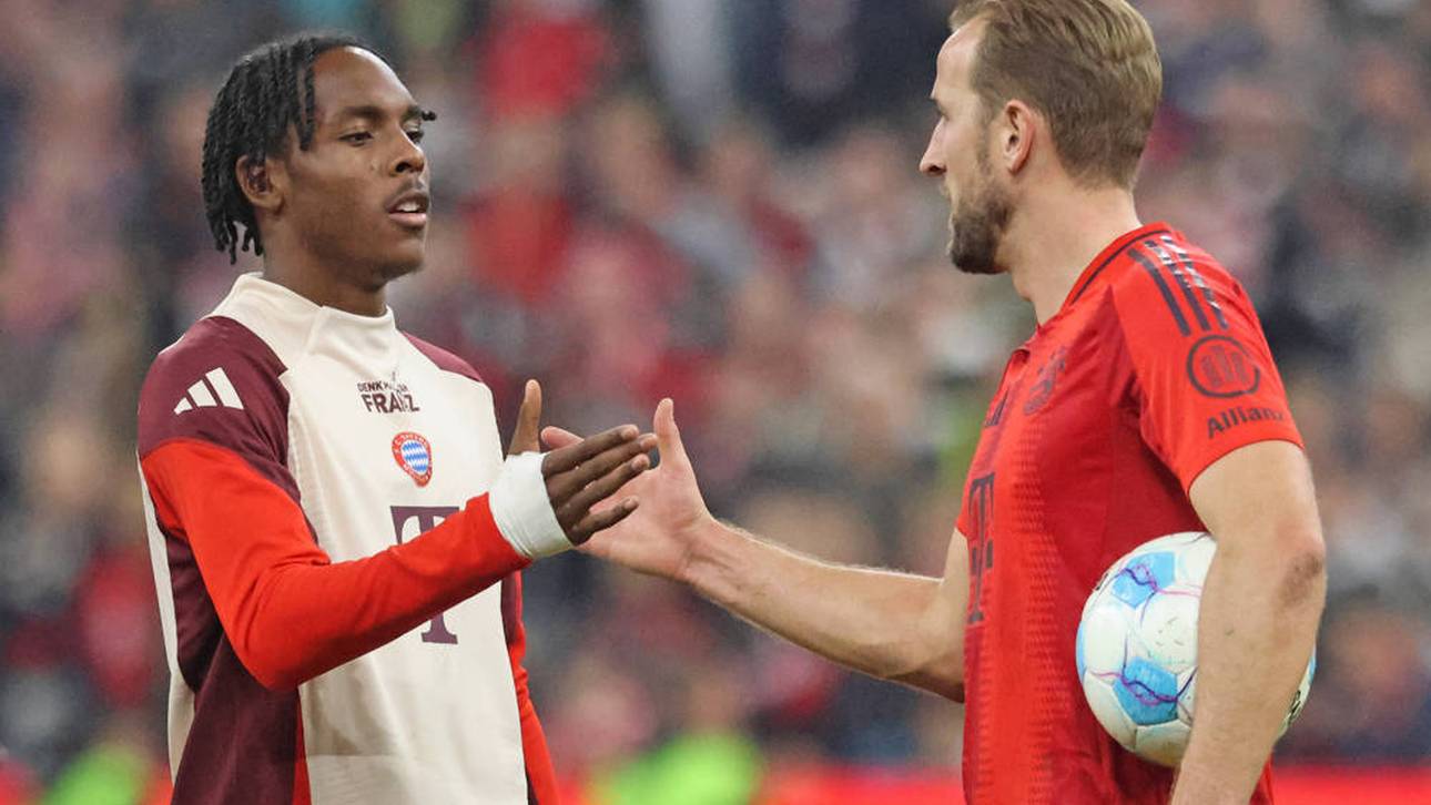 Mathys Tel (l.) versucht sich jetzt beim Ex-Klub von Harry Kane