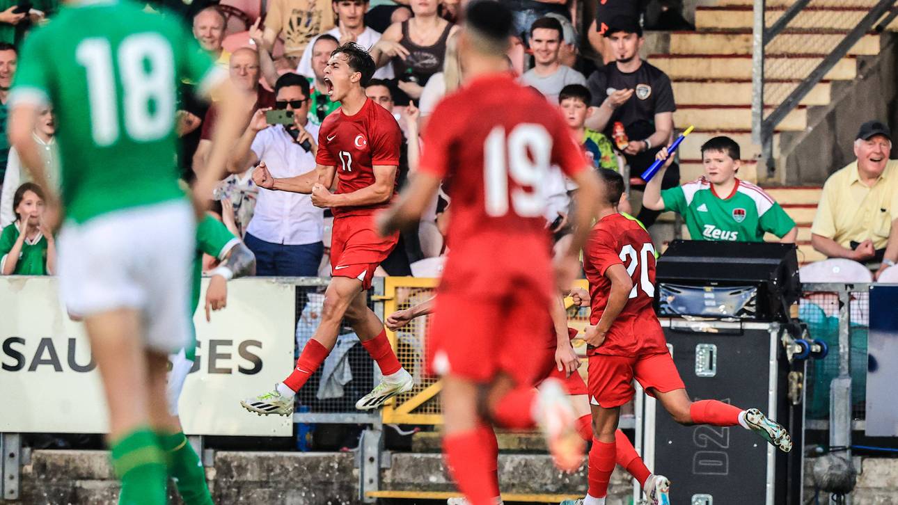 Kenan Yildiz traf für die U21-Nationalmannschaft der Türkei beim Testspiel gegen Irland im September 2023