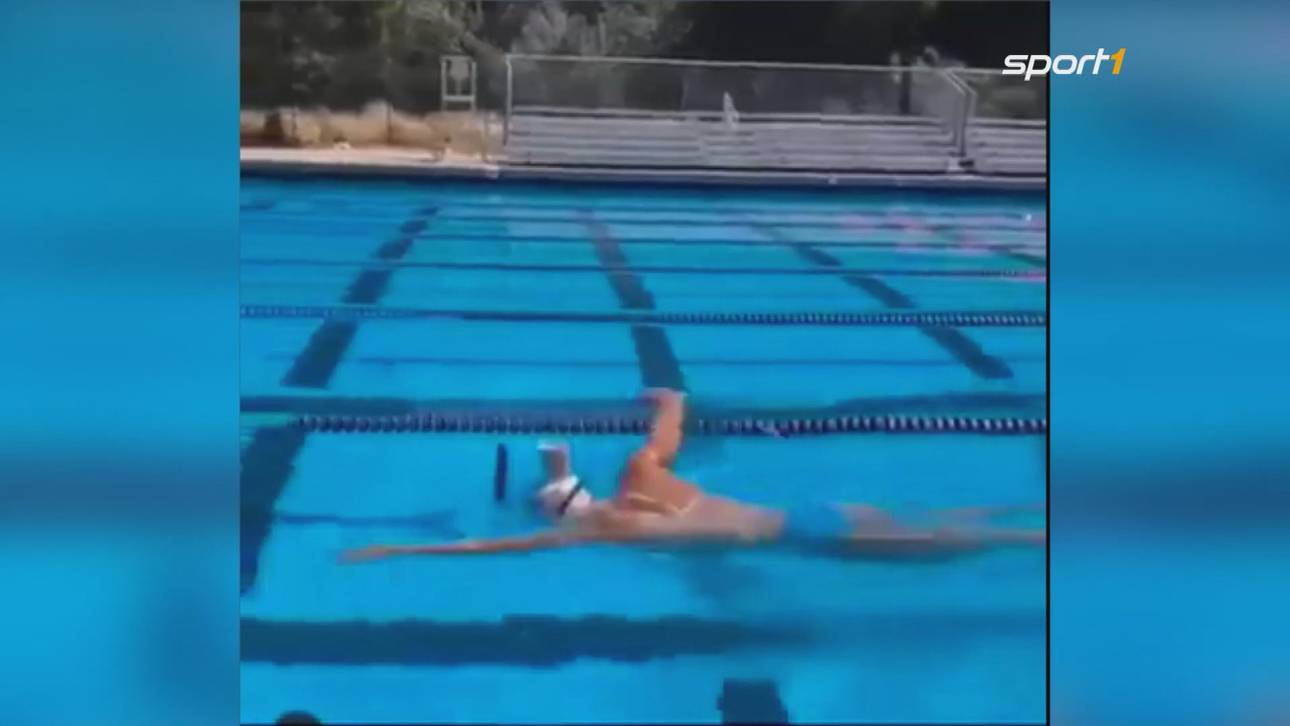 Unfassbarer Balanceakt! Gold-Schwimmerin sorgt für viralen Hit