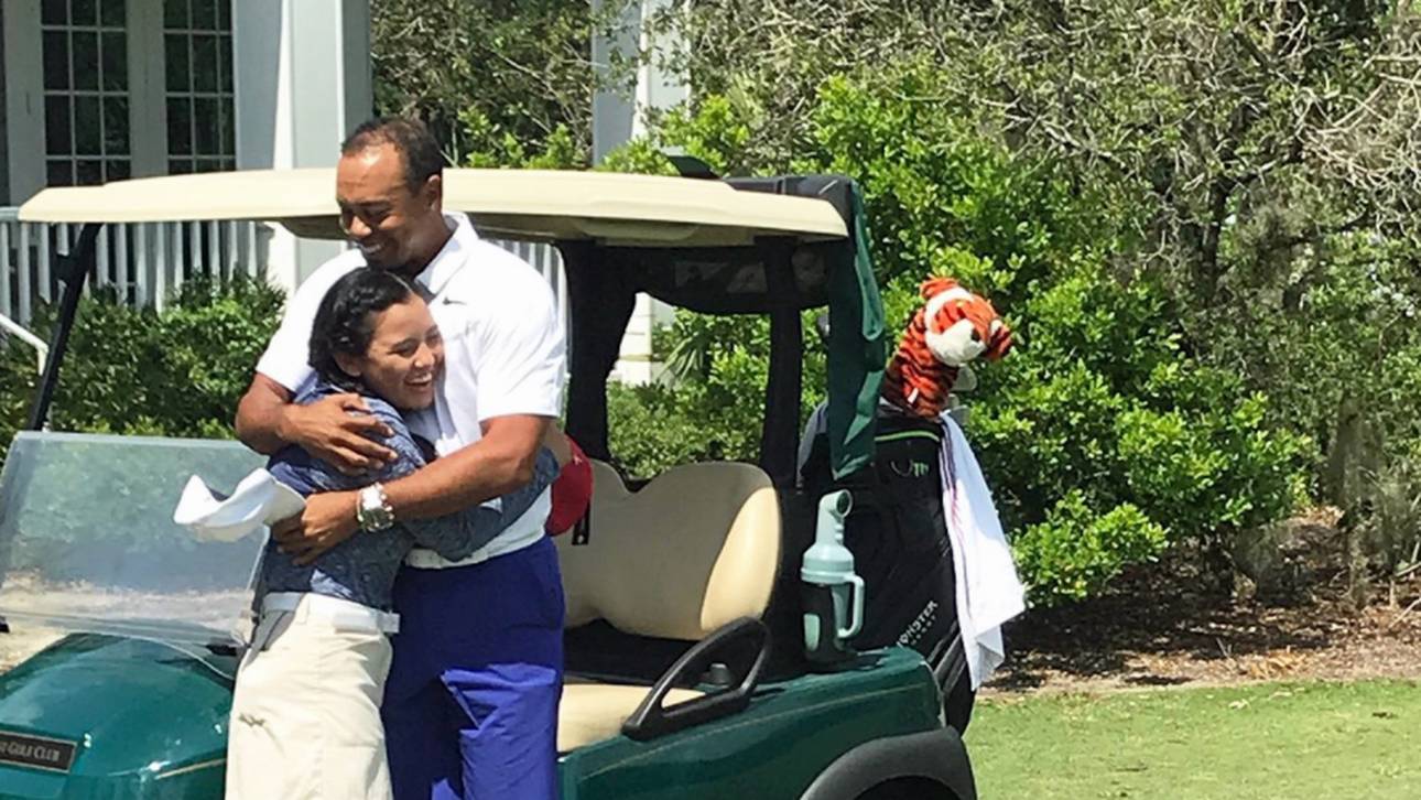 Woods trainiert mit Golf-Wunderkind