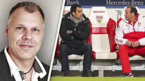 Montage Kommentar zum VfB Stuttgart-Holger Luhmann-Robin Dutt-Huub Stevens