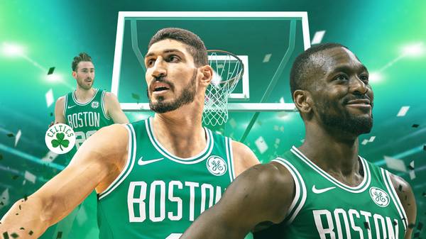 Boston Celtics Teamcheck Kemba Walker, Enes Kanter, Gordon Hayward