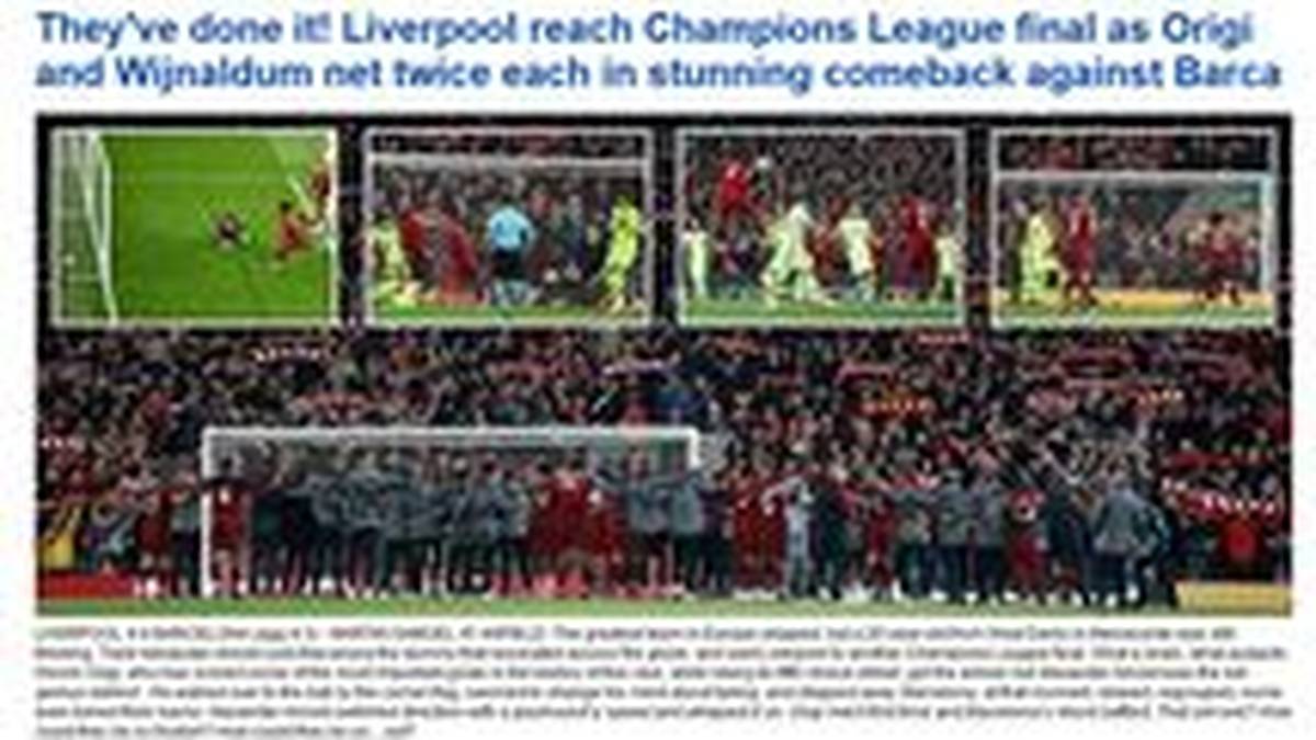 Daily Mail (England): "Sie haben es geschafft! Das größte Team in Europa hört auf zu spielen, aber ein 20-Jähriger aus der Nachbarschaft denkt noch immer nach: Trent Alexander-Arnold"