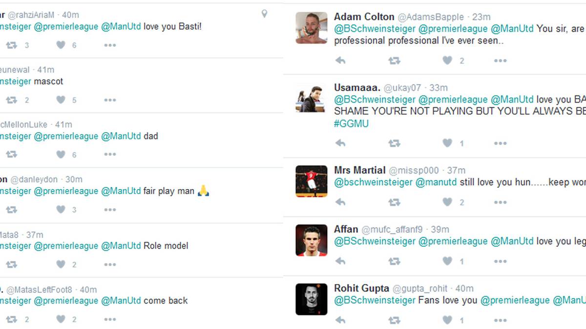 Reaktionen auf Schweinsteigers Glückwünsche an United via Twitter