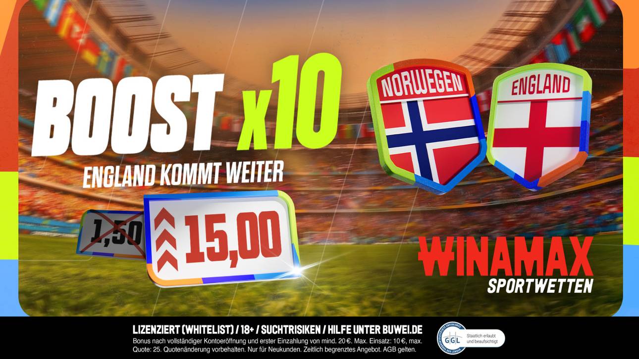 Winamax Quotenboost für Norwegen gegen England am 11.07.2026
