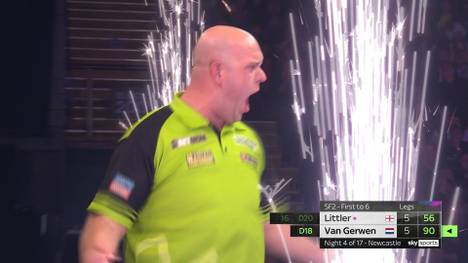 Michael van Gerwen unterstreicht seine Tabellenführung bei der Premier League of Darts und holt am vierten Spieltag in Newcastle seinen dritten Tagessieg in Folge.