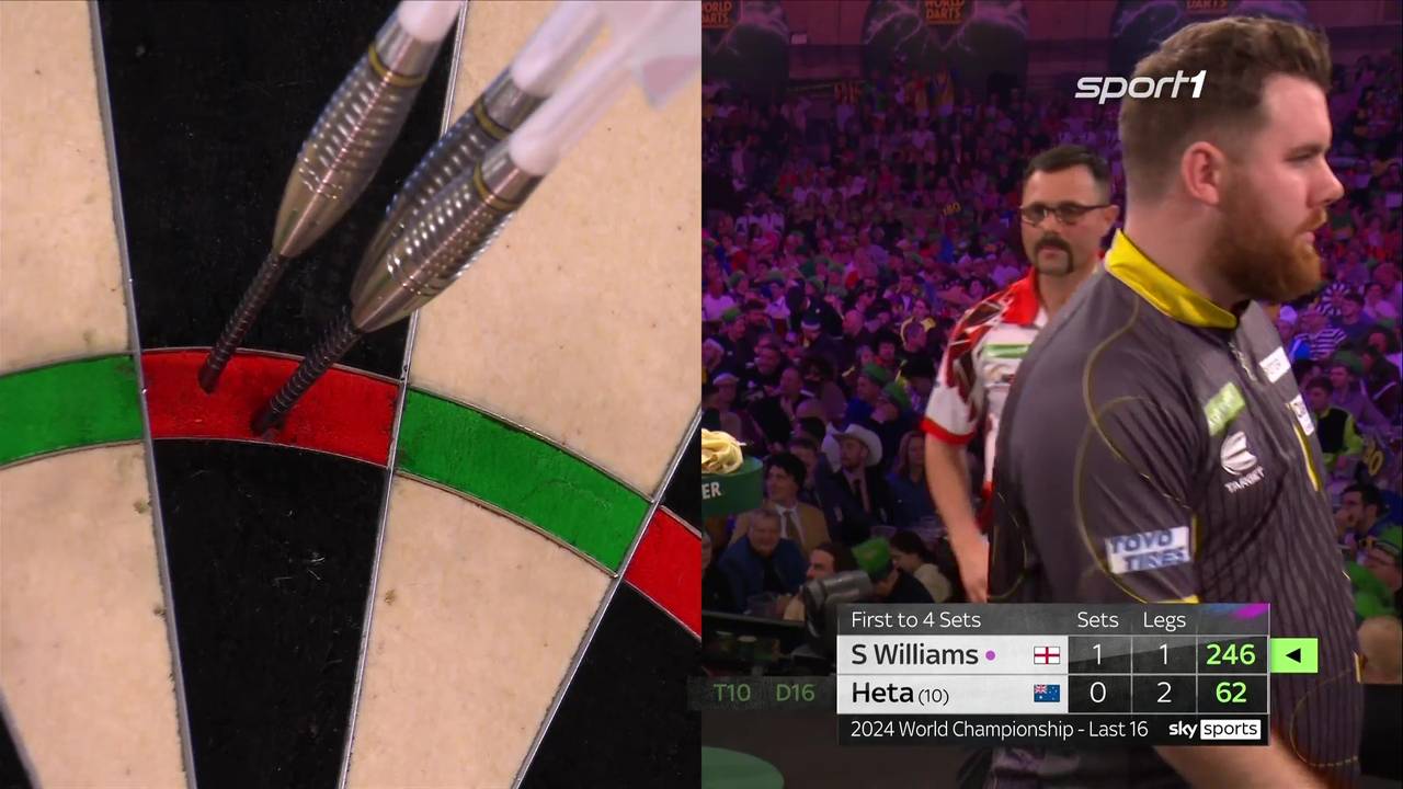 Irre No-Look-180 bei der Darts-WM! Wie frech ist dieser Wurf denn bitte?!