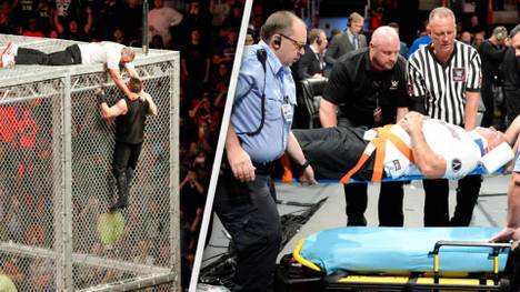 Shane McMahon (l.) und Kevin Owens kämpften bei WWE Hell in a Cell 2017 sechs Meter über dem Boden